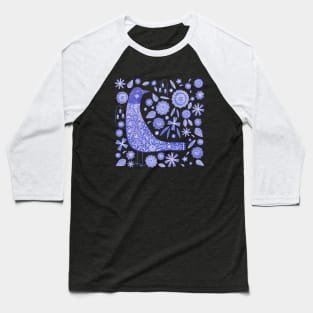 Nordic Bird Blue Baseball T-Shirt